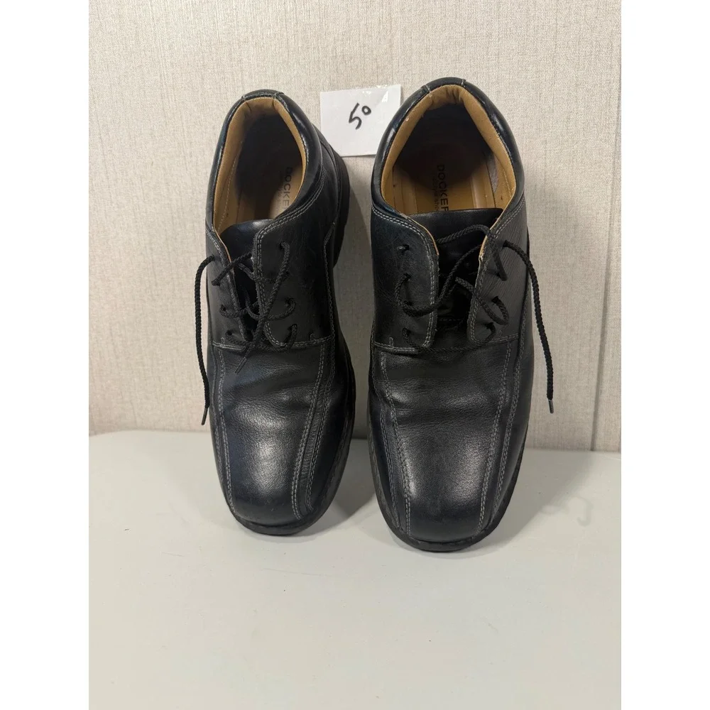 Dockers Mens Black Leather Oxford Square Toe Lace Up Dress Shoes 10.5M 90-29024